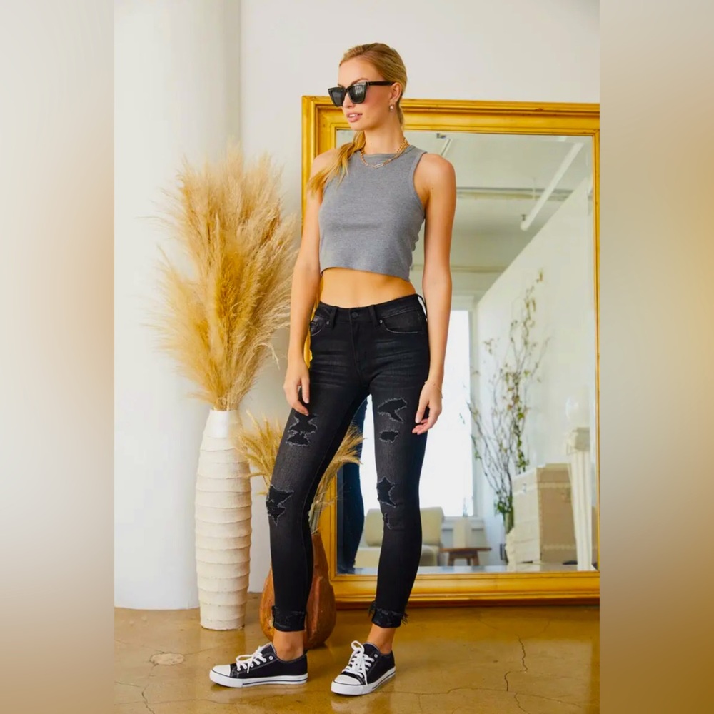 Kancan Mid Rise Super Skinny Jeans